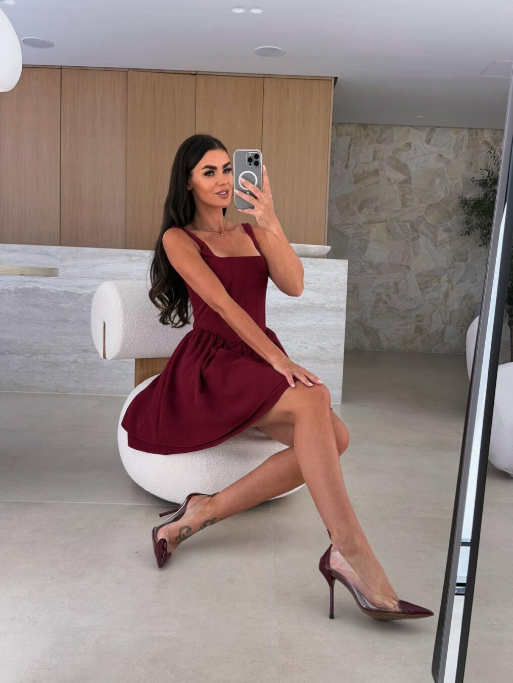 Dress Lorina mini with a corset claret 4