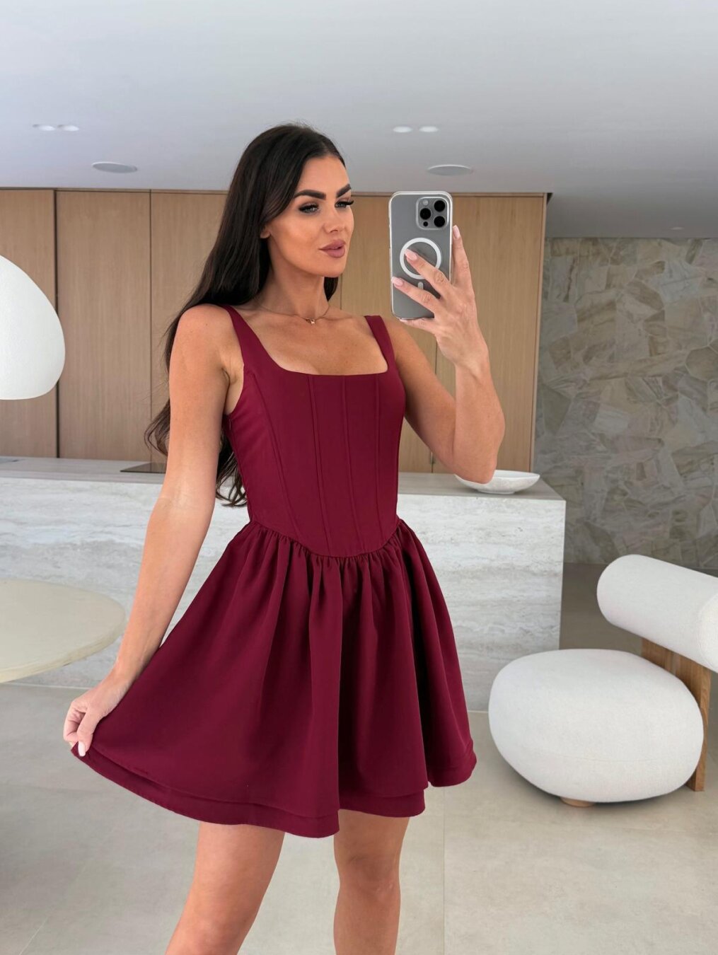 Dress Lorina mini with a corset claret 5