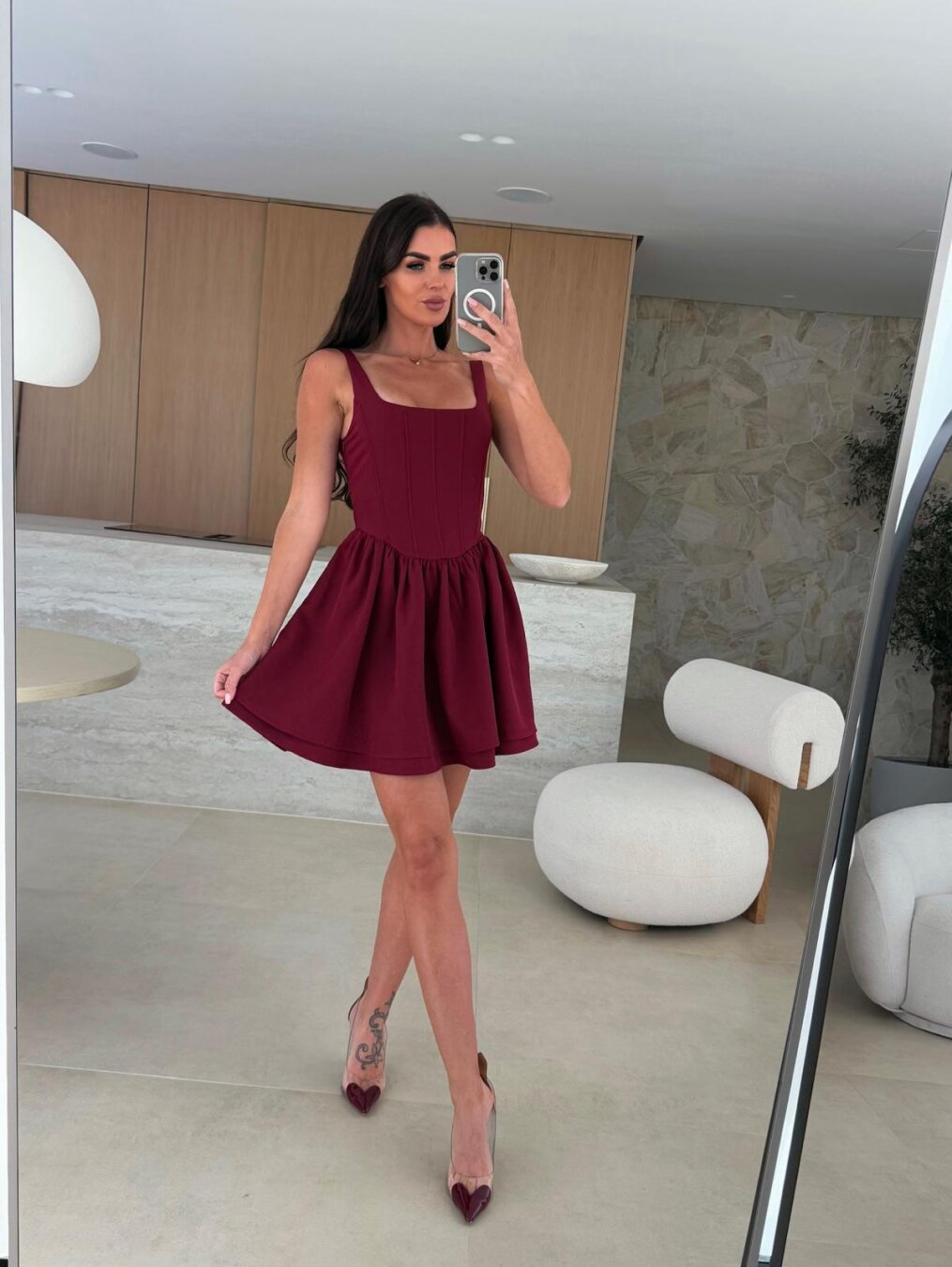 Dress Lorina mini with a corset claret 6