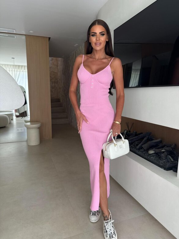Spódnica Ribbed maxi różowa 