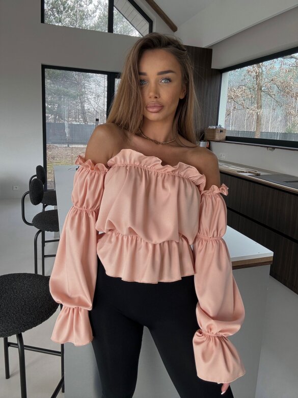 Blouse Romanza with viscose peach