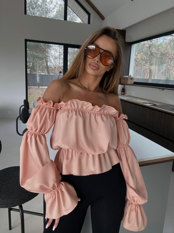 Blouse Romanza with viscose peach