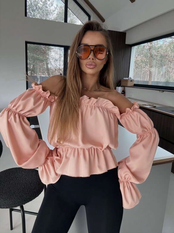 Blouse Romanza with viscose peach