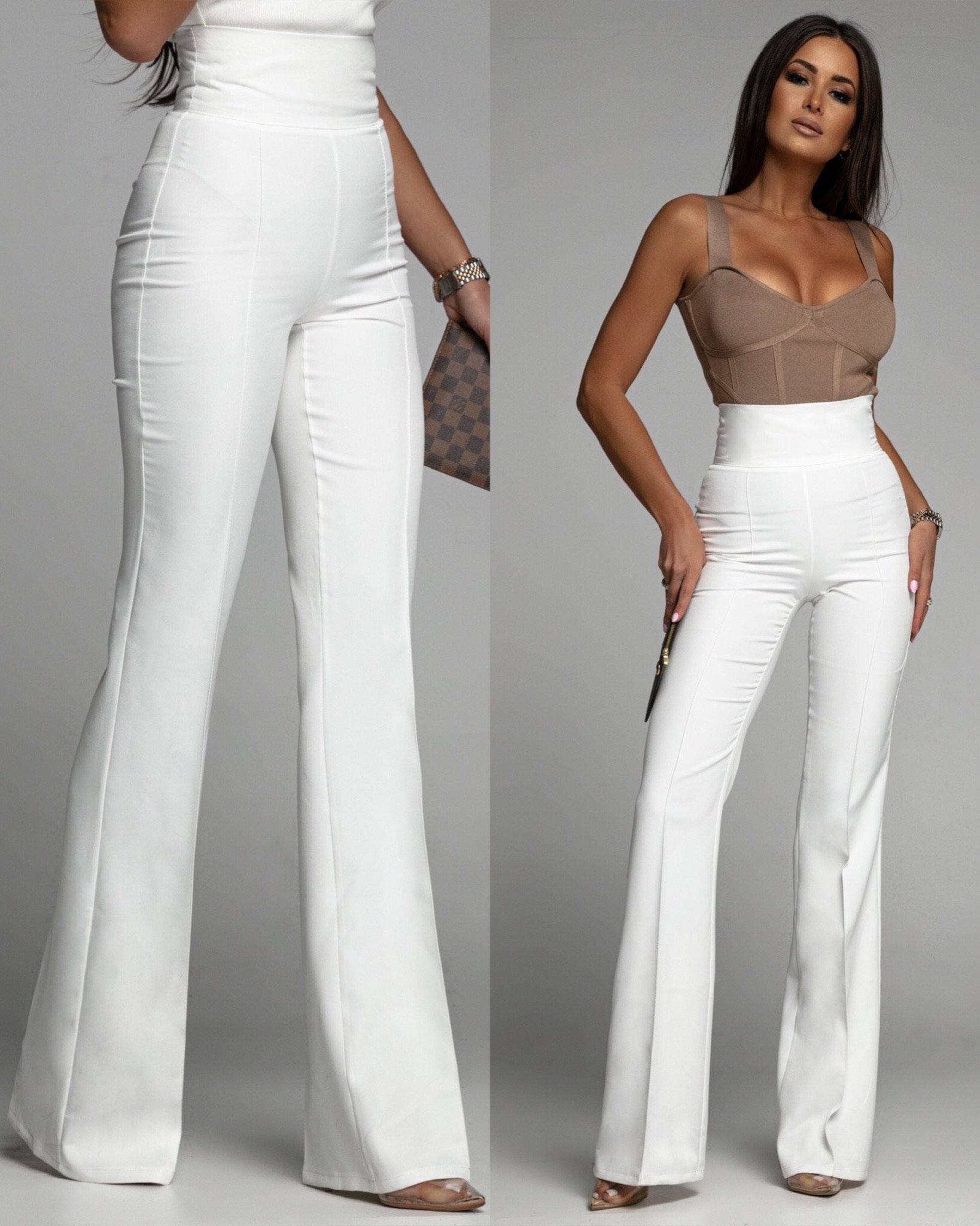 Spodnie Vibes elegant białe