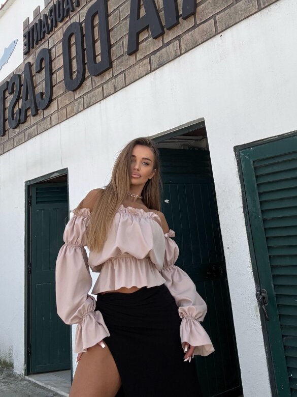 Blouse Romanza with viscose beige