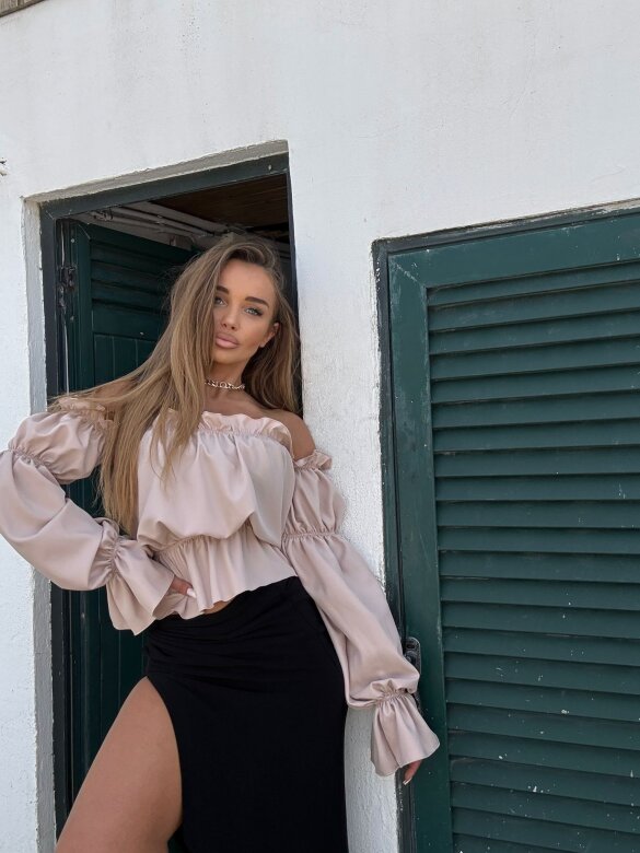 Blouse Romanza with viscose beige