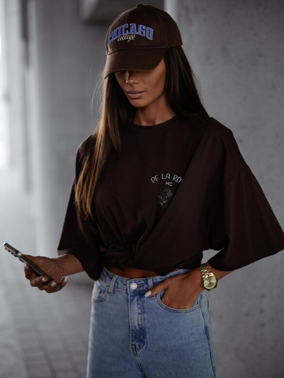 T-shirt De La Rose czekoladowy 