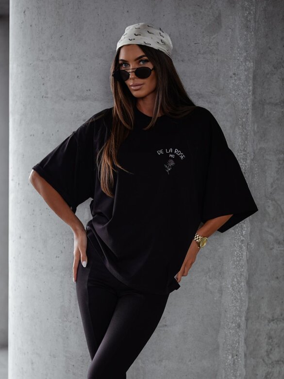 T-shirt De La Rose czarny 