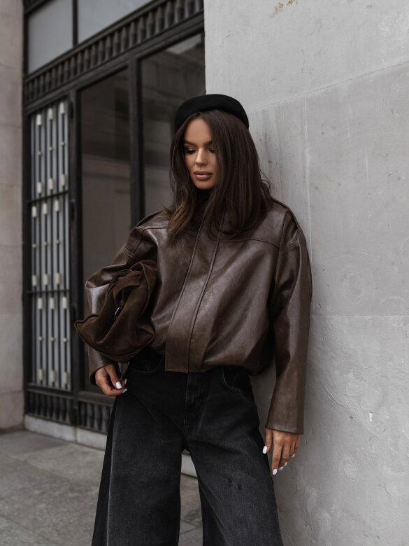 Kurtka Laora bomberka czekoladowa