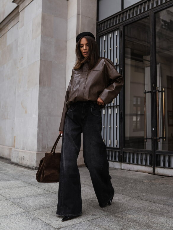 Kurtka Laora bomberka czekoladowa