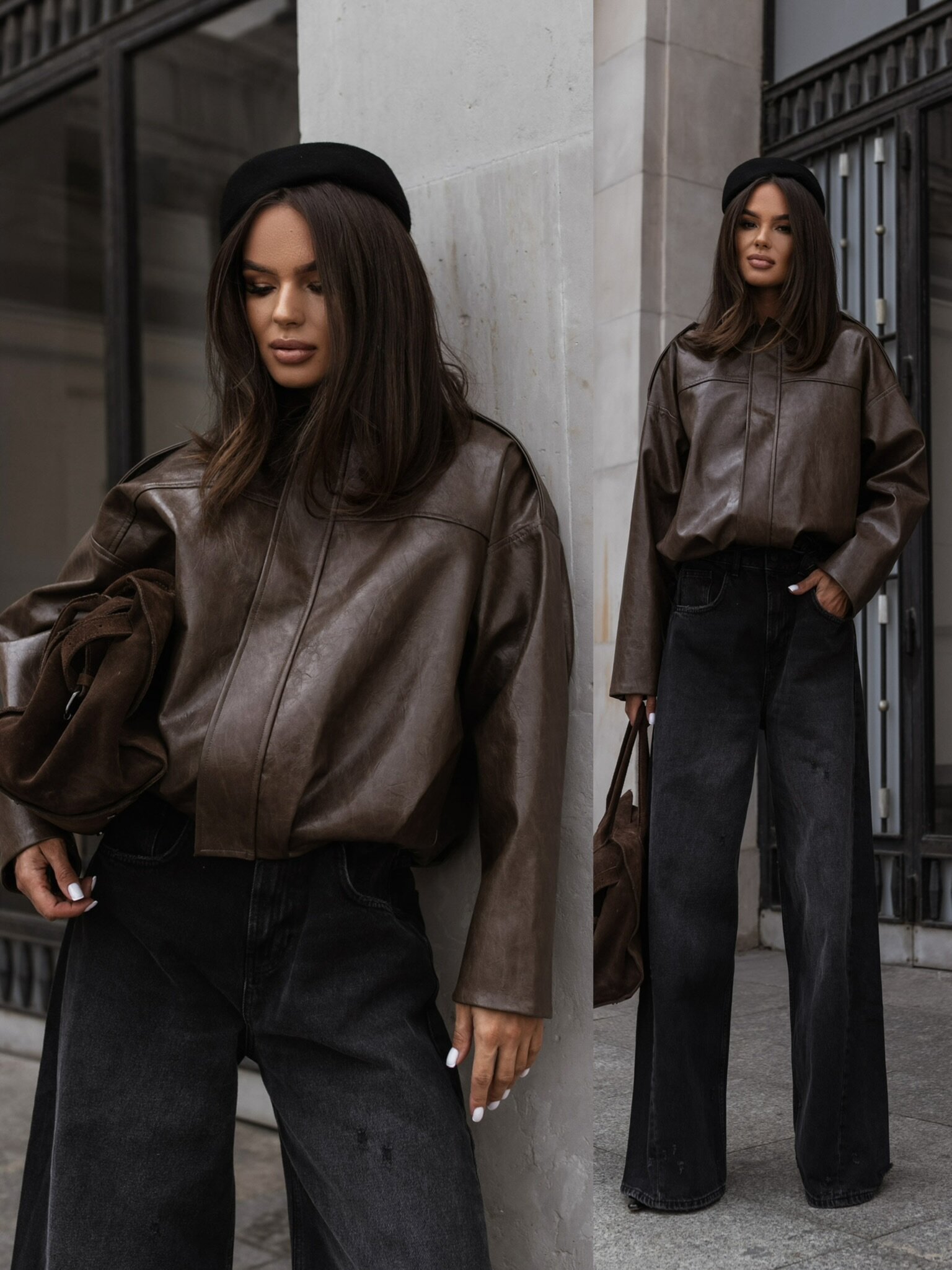 Kurtka Laora bomberka czekoladowa