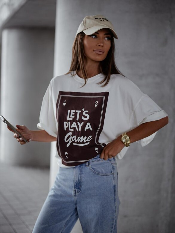 T-shirt Let's Play A Game ecru 