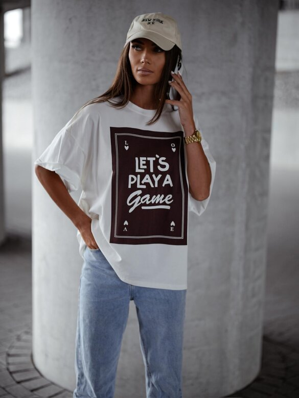 T-shirt Let's Play A Game ecru 