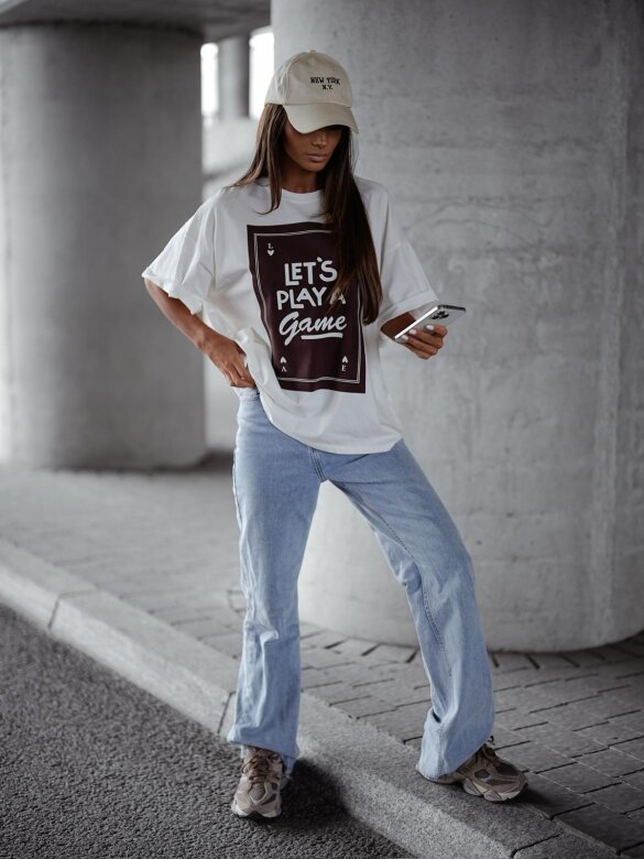T-shirt Let's Play A Game ecru 