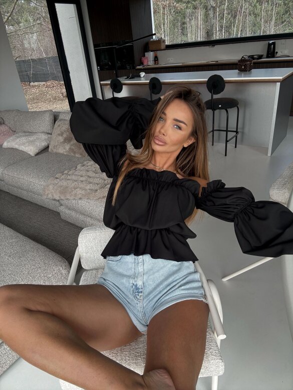 Blouse Romanza with viscose black