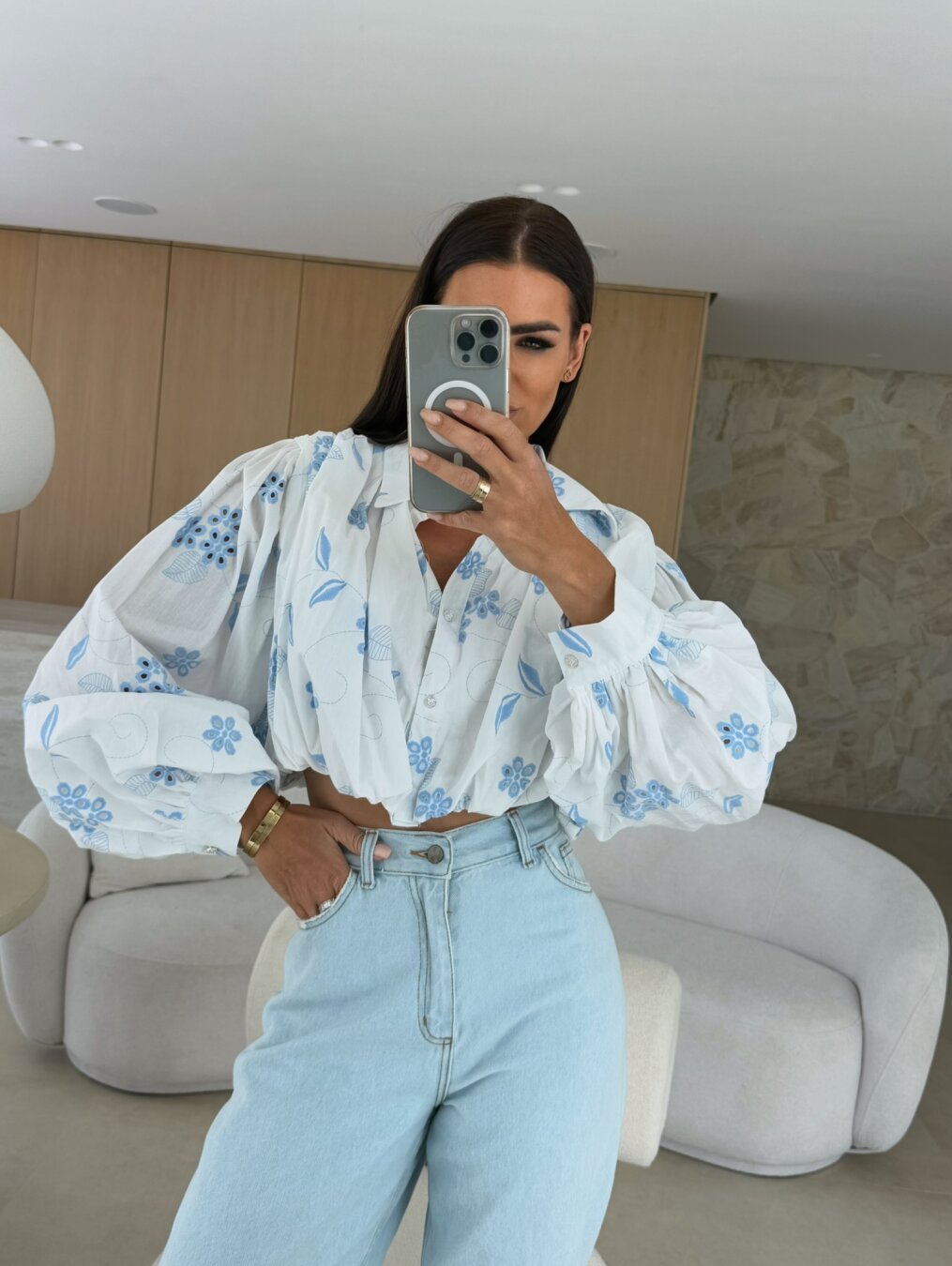 Shirt Riviera bauble white-blue 3