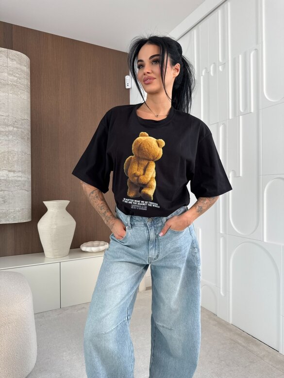 T-shirt Teddy czarny 