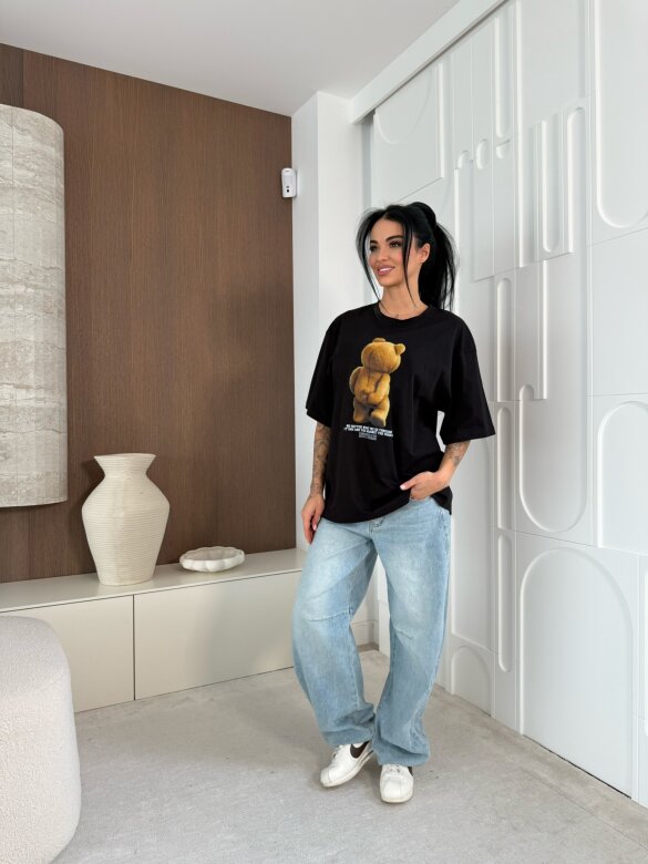 T-shirt Teddy czarny 
