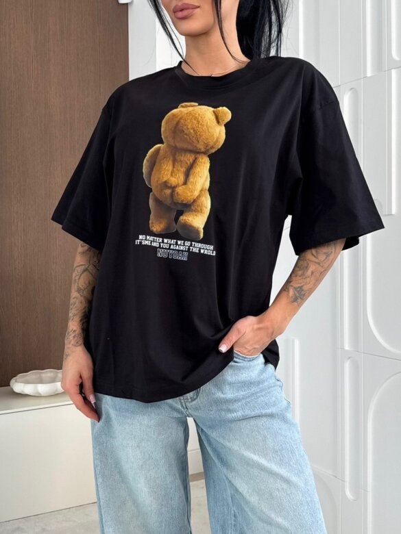 T-shirt Teddy czarny 