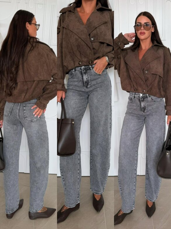 Spodnie Valenzo jeans szare