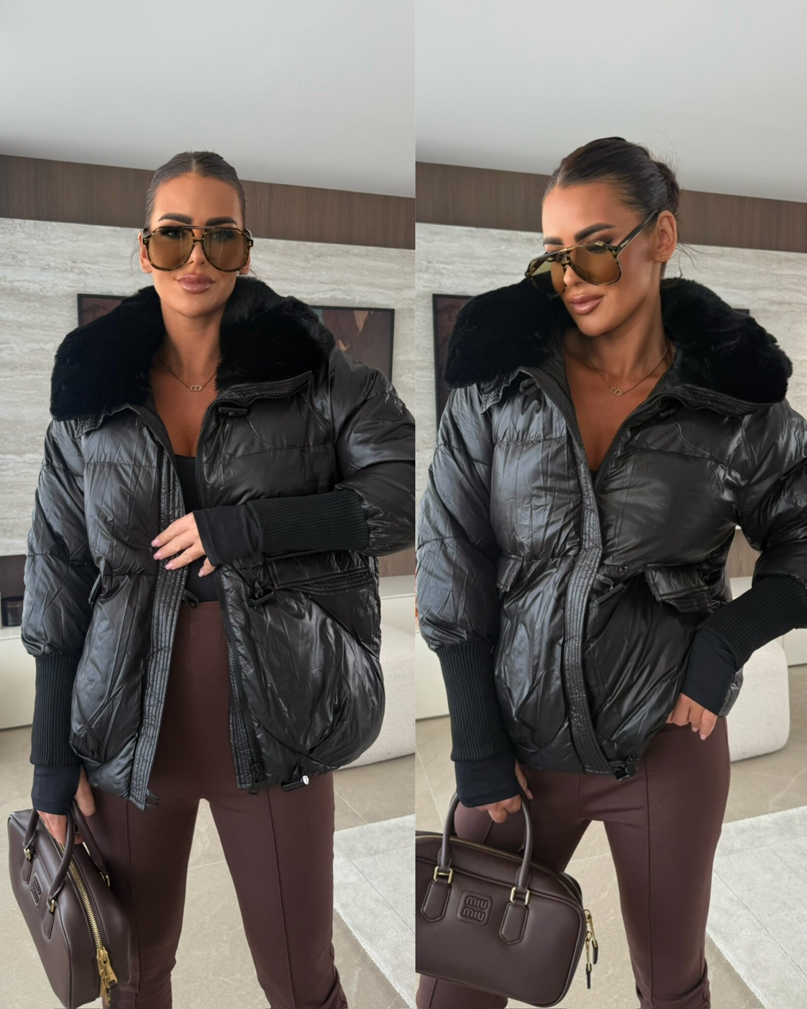 Kurtka Marte pikowana czarna 