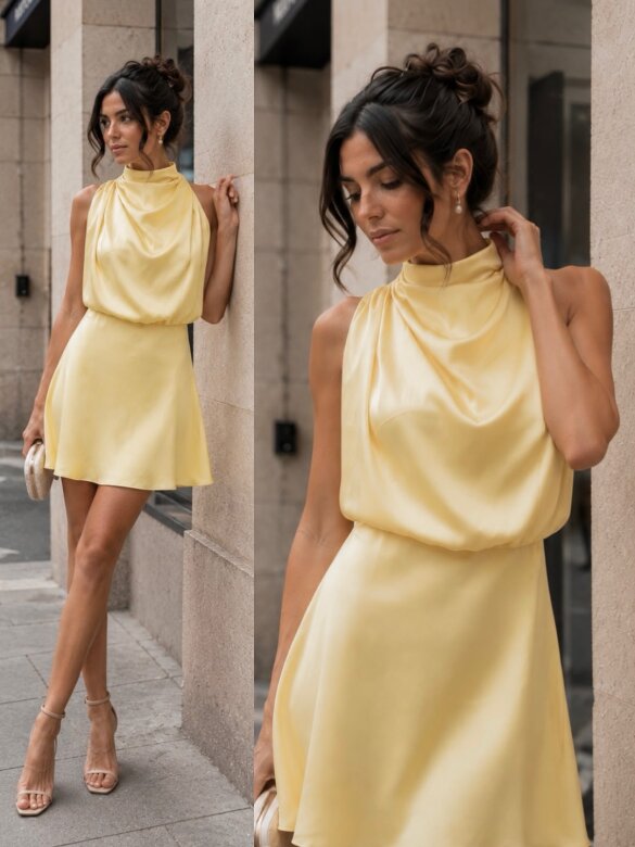 Dress Milan butter yellow
