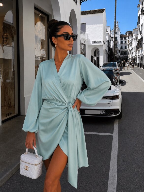 Dress Camden satin matcha