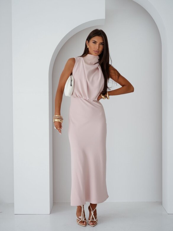 Sukienka Florenza maxi pudrowa 