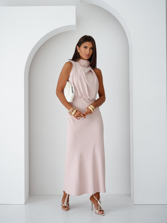 Sukienka Florenza maxi pudrowa 