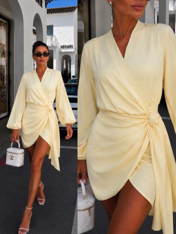 Sukienka Camden satynowa butter yellow 
