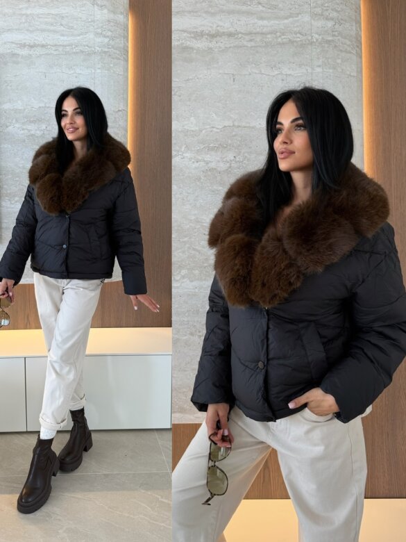 Kurtka Aleksa pikowana czarna 