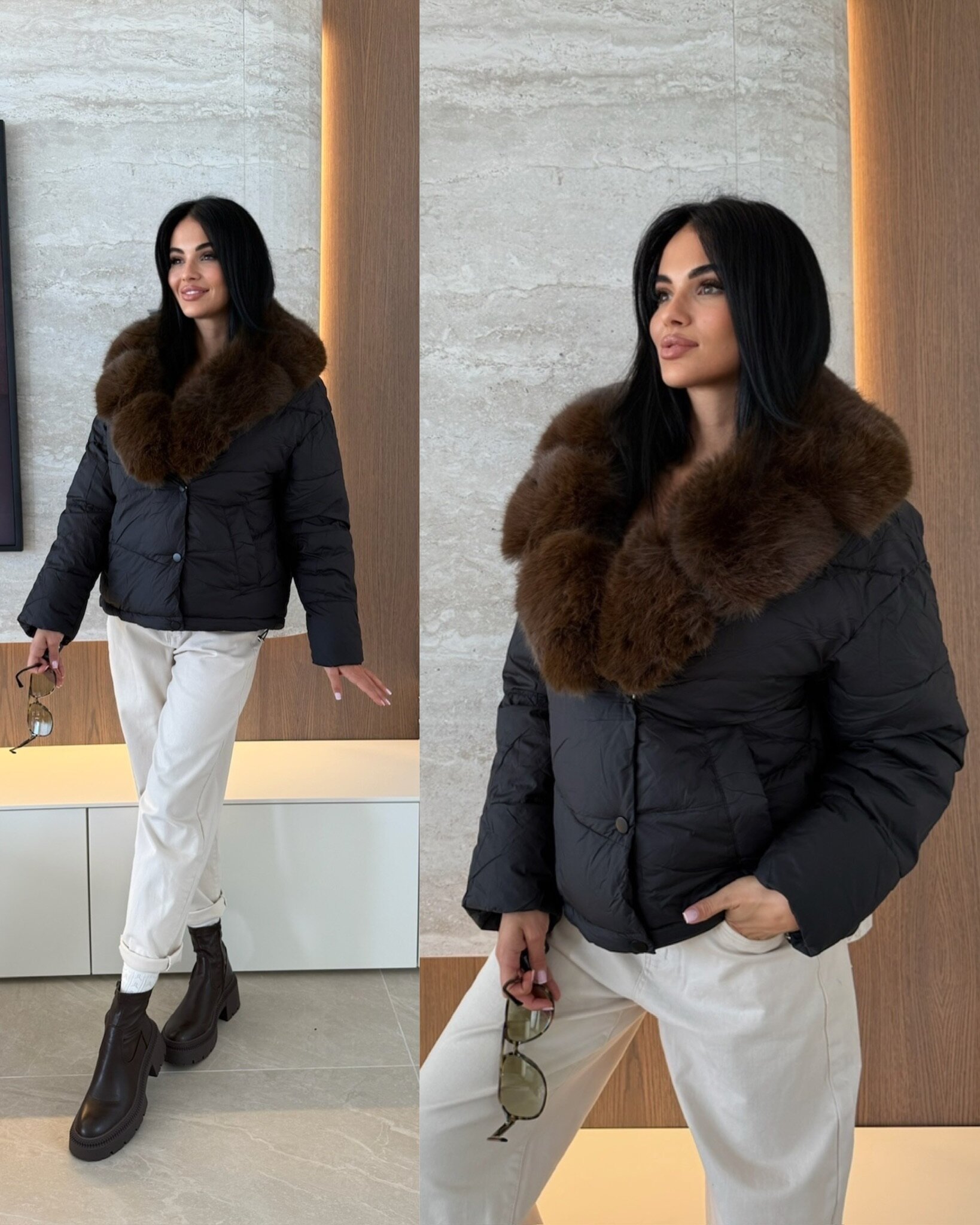 Kurtka Aleksa pikowana czarna 