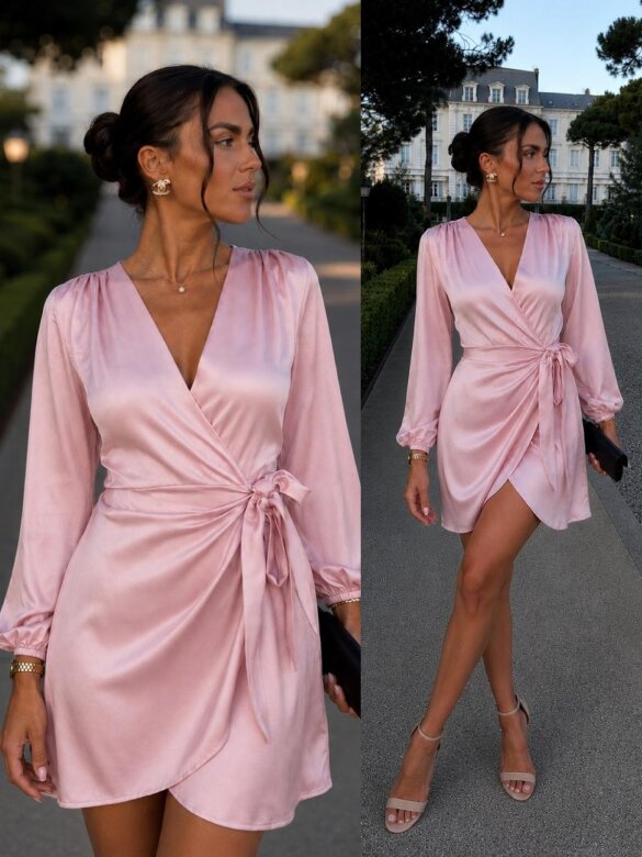 Dress Camden satin powder