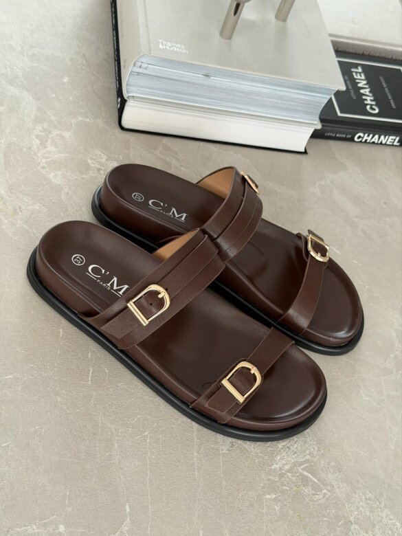 Klapki Zenith eko skóra czekoladowe