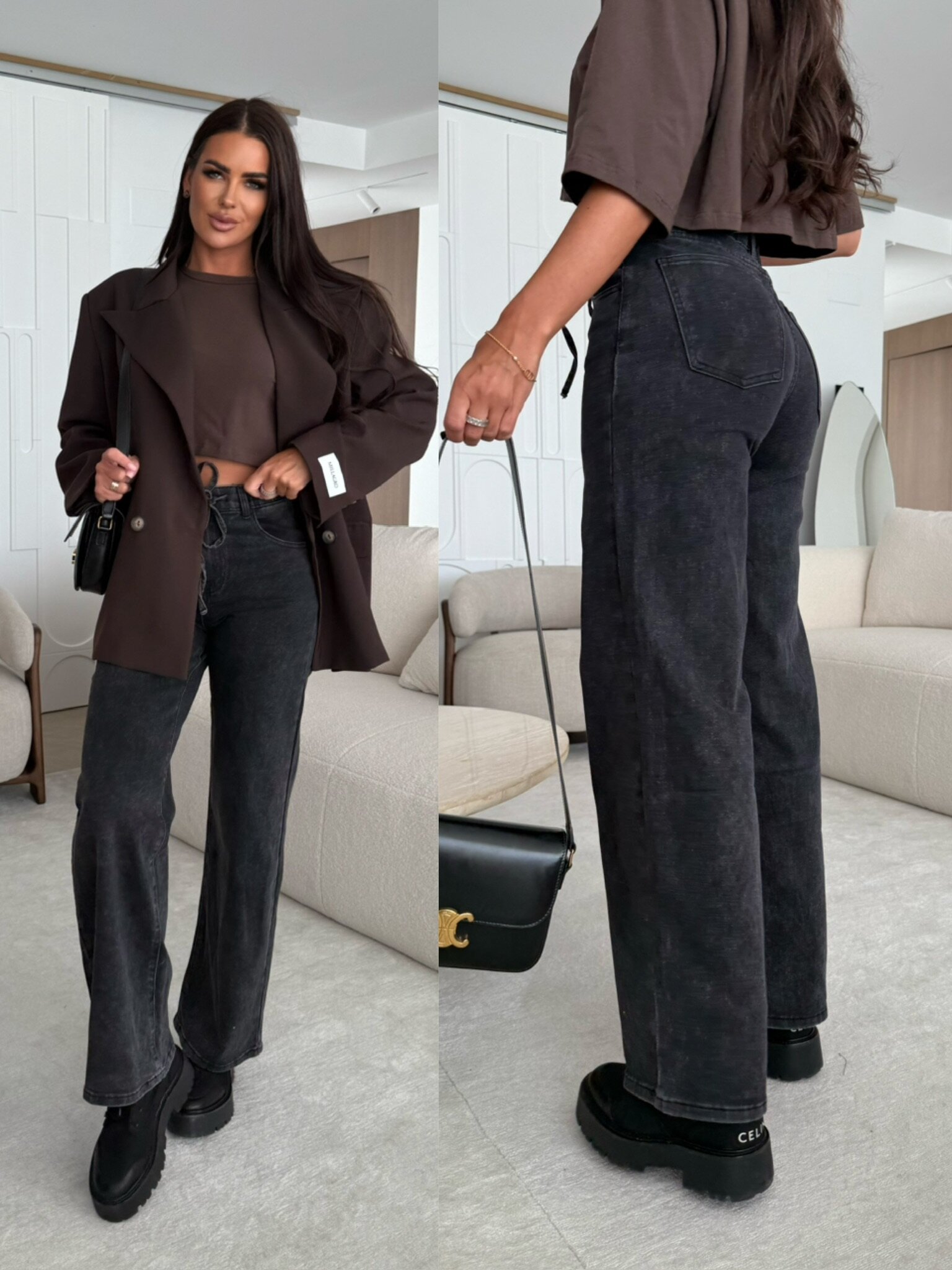 Spodnie Casey jeans grafitowe