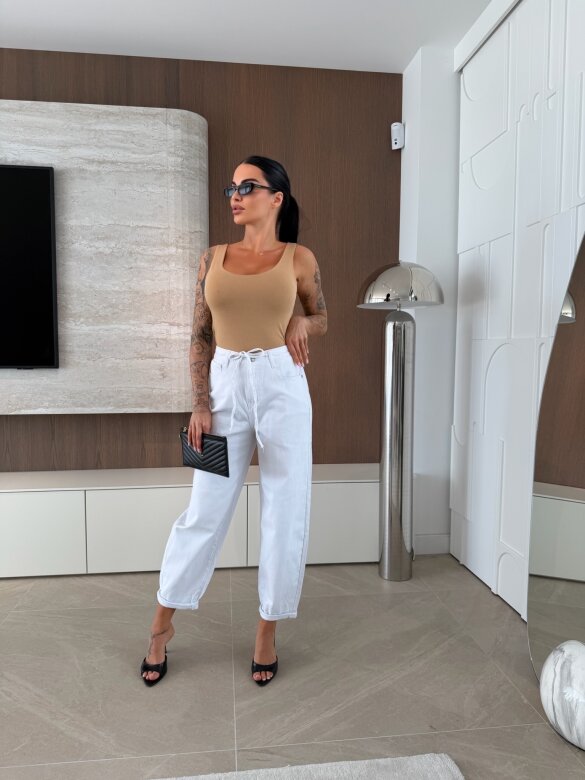 Spodnie Victor jeans balloon białe