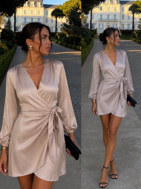 Dress Camden satin beige