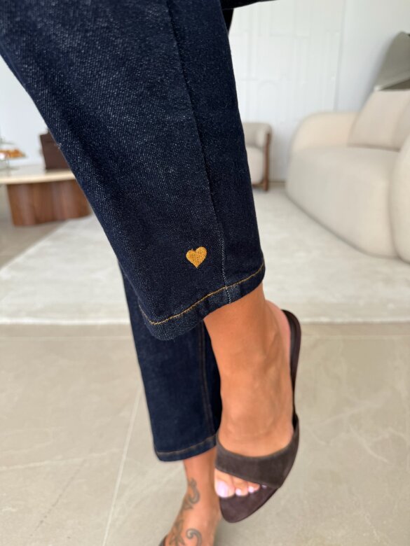 Spodnie Little Heart jeans ciemnoniebieskie
