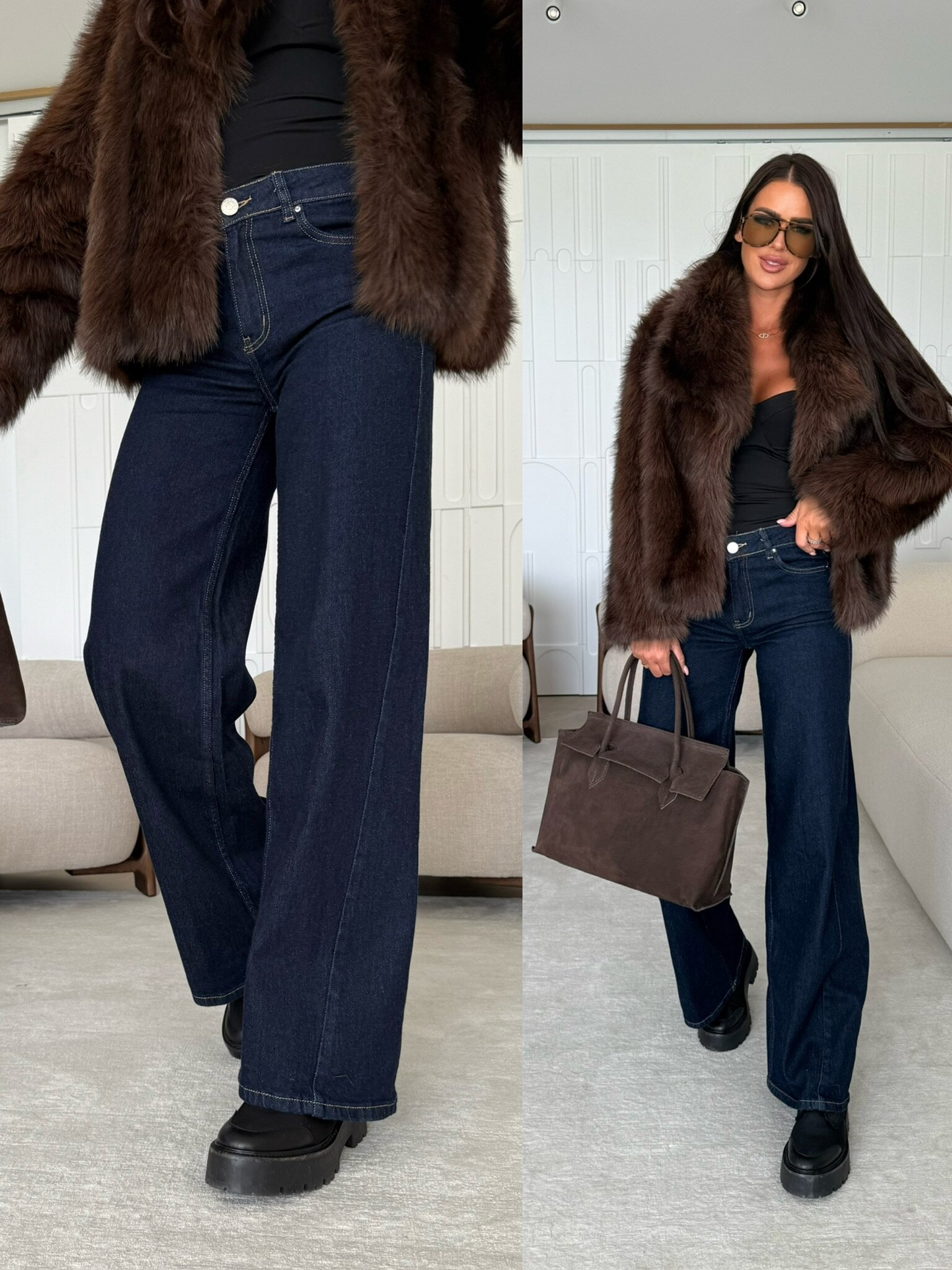 Spodnie Firenze jeans ciemnoniebieskie