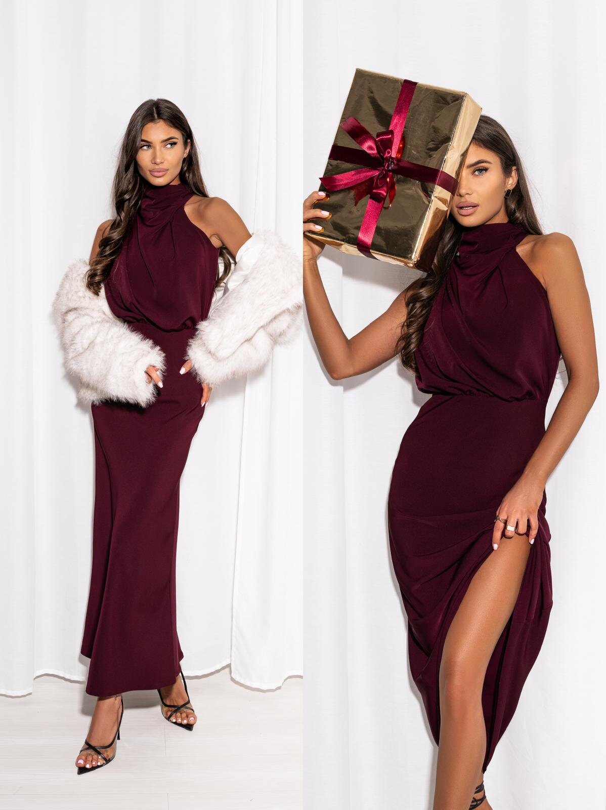 Sukienka Anvera bordowa 