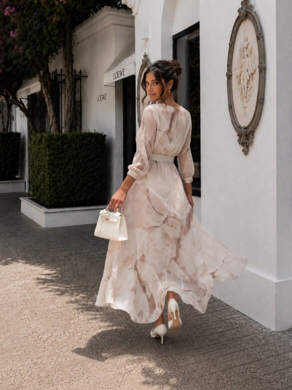 Dress London Chic maxi ecru-beige