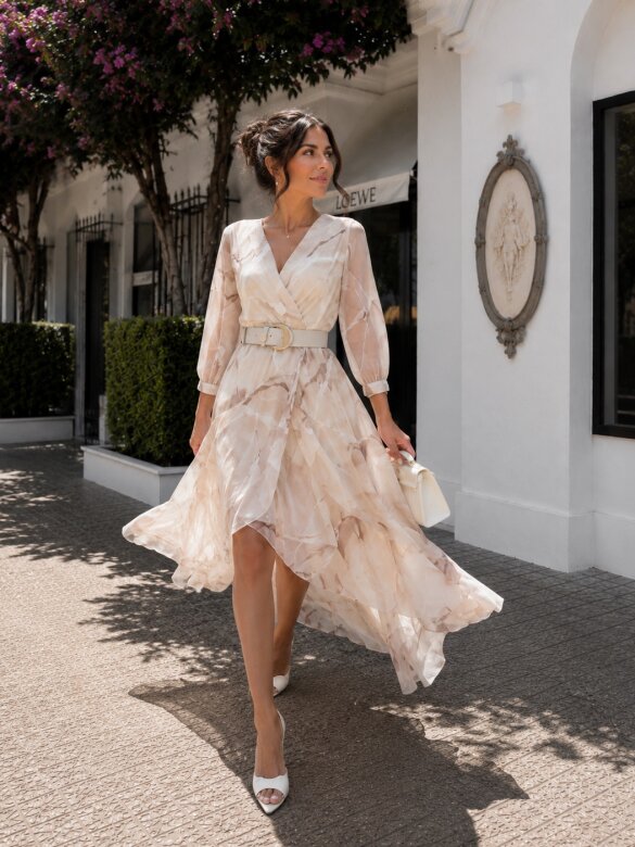 Dress London Chic maxi ecru-beige