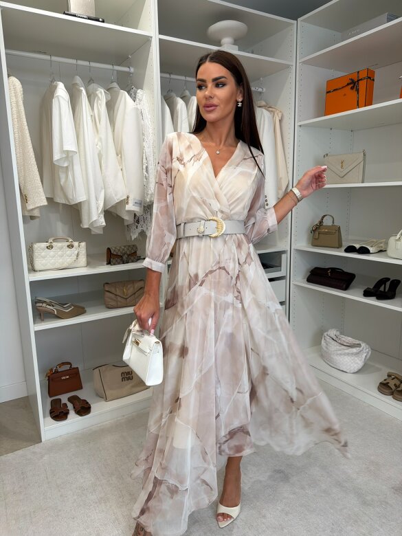 Dress London Chic maxi ecru-beige