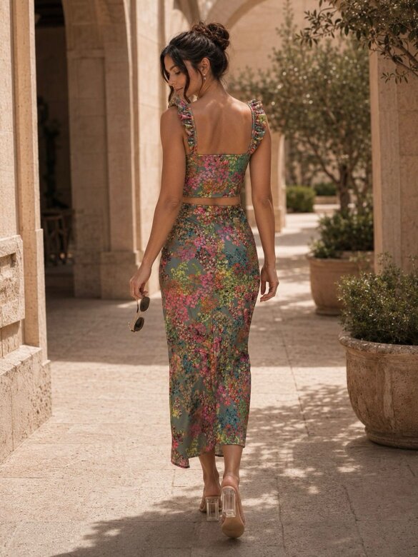 Set 2in1 Layle print green-pink