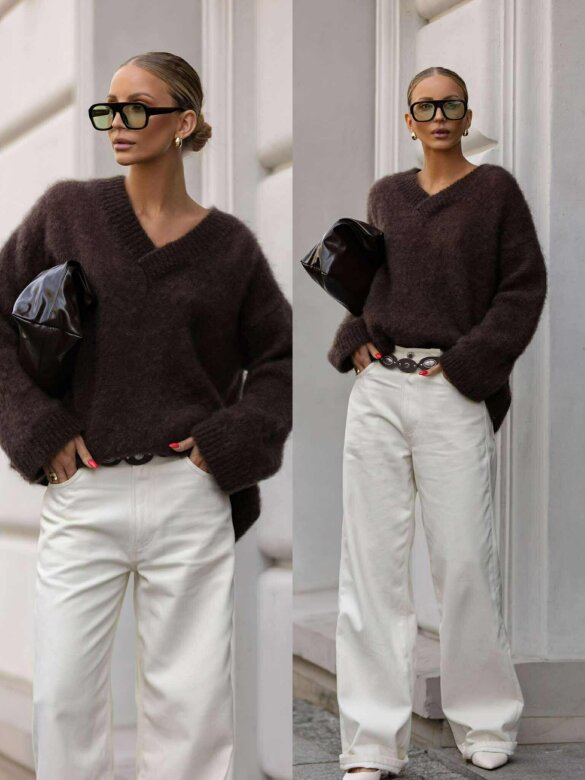 Sweter Marinna 81% moher czekoladowy