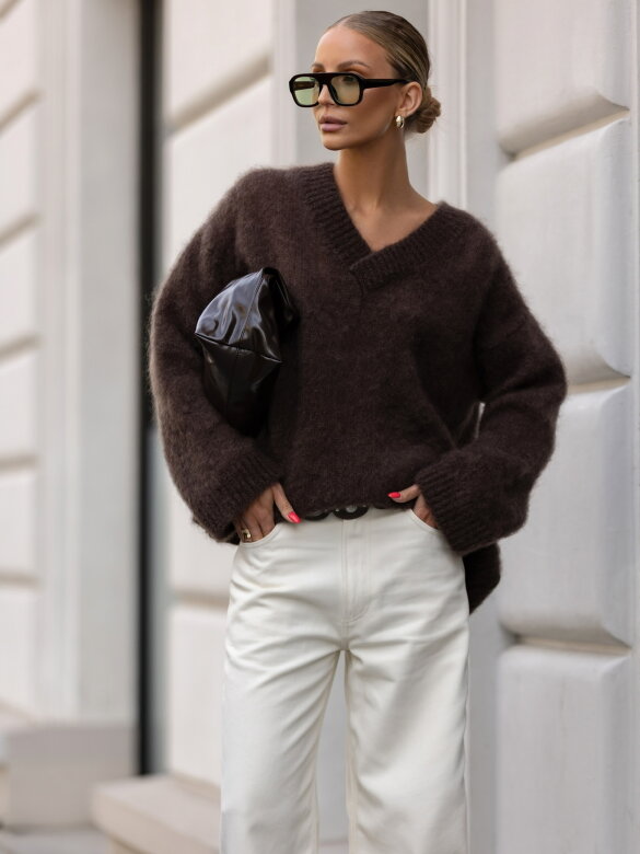 Sweter Marinna 81% moher czekoladowy