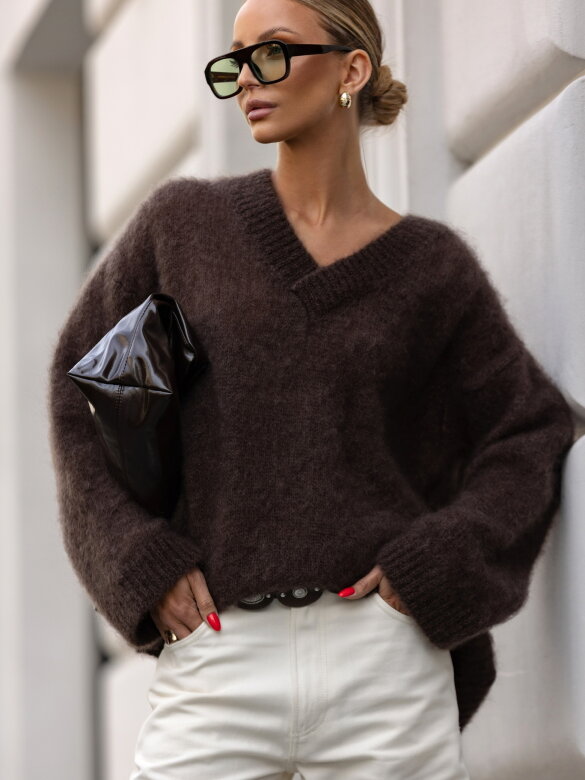 Sweter Marinna 81% moher czekoladowy