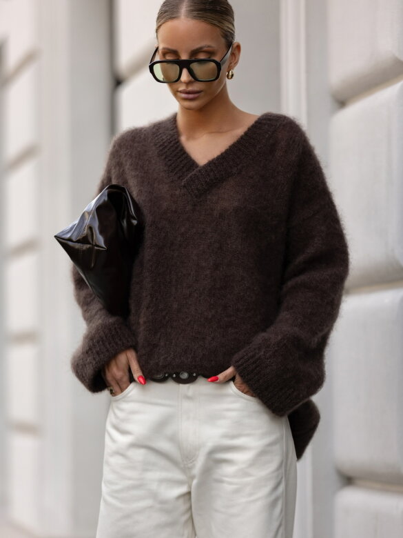 Sweter Marinna 81% moher czekoladowy