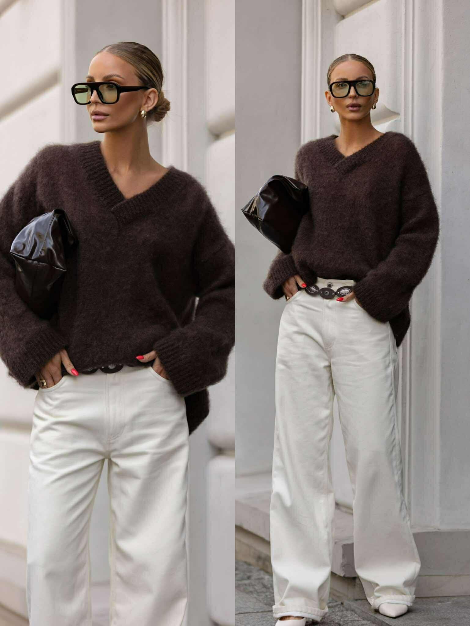 Sweter Marinna 81% moher czekoladowy