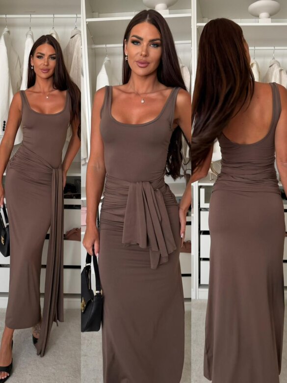 Sukienka Monelle maxi mocca